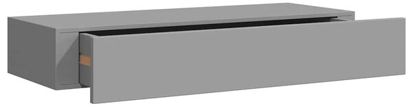 Zidne police s ladicom 2 kom sive 60 x 23 5 x 10 cm MDF - Siva 60 x 23.5 x 10 cm 2