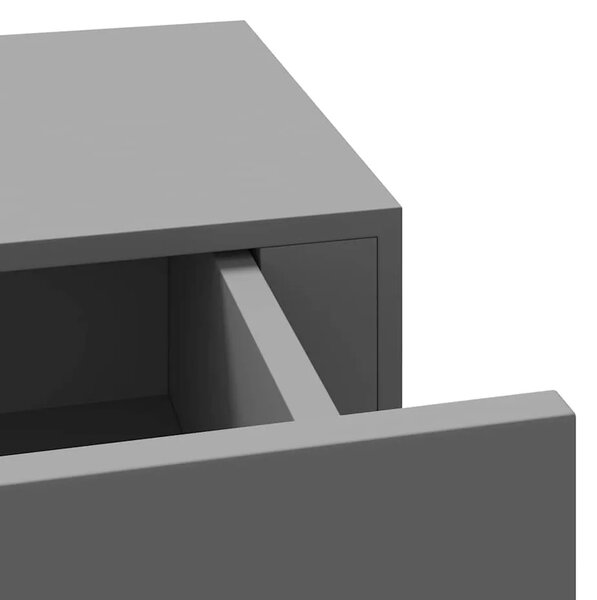 Zidne police s ladicom 2 kom sive 60 x 23 5 x 10 cm MDF - Siva 60 x 23.5 x 10 cm 2