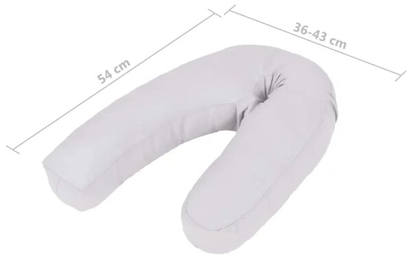 Jastuk za trudnice u obliku slova J 54 x (36 - 43) cm sivi - Siva