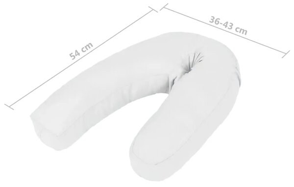 Jastuk za trudnice u obliku slova J 54 x (36 - 43) cm bijeli - Bijela