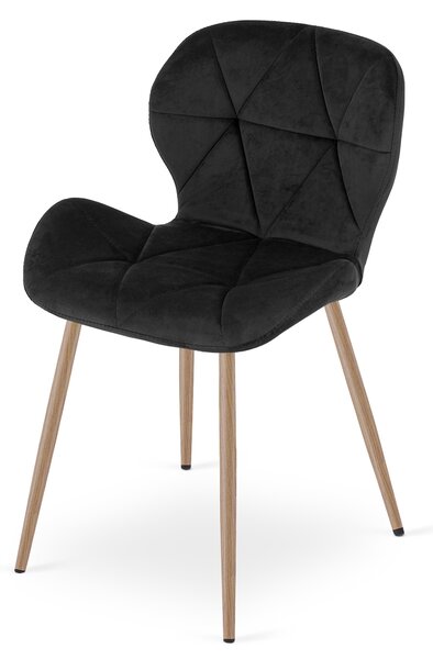 Blagovaonska stolica MANGO VELVET, crna