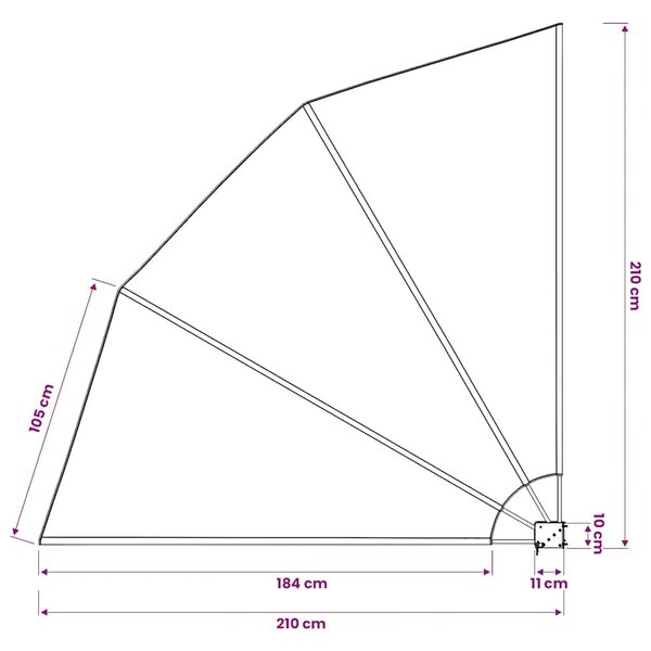 Sklopiva bočna tenda krem 210 x 210 cm - Krema 210 x 210 cm