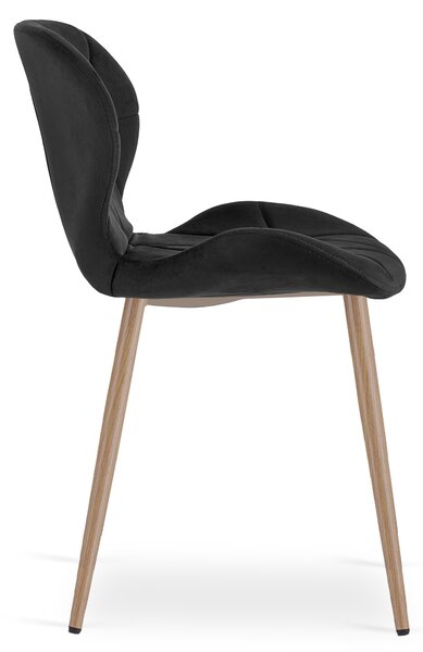 Blagovaonska stolica MANGO VELVET, crna