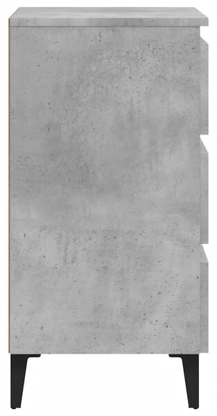 Noćni ormarić s metalnim nogama boja betona 40 x 35 x 69 cm - Beton siva 1