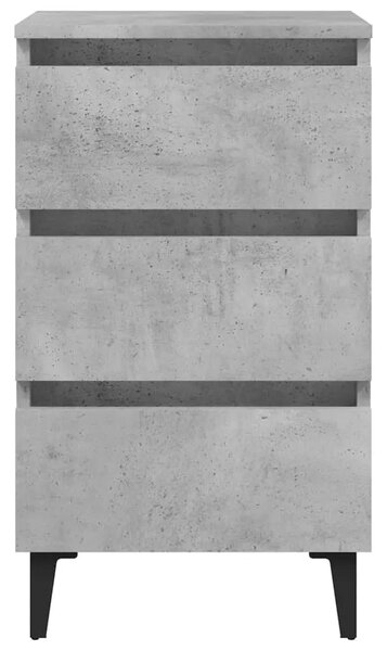 Noćni ormarić s metalnim nogama boja betona 40 x 35 x 69 cm - Beton siva 1