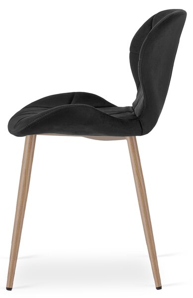 Blagovaonska stolica MANGO VELVET, crna