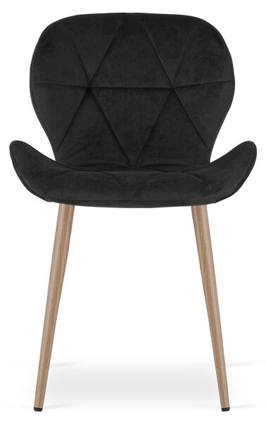 Blagovaonska stolica MANGO VELVET, crna