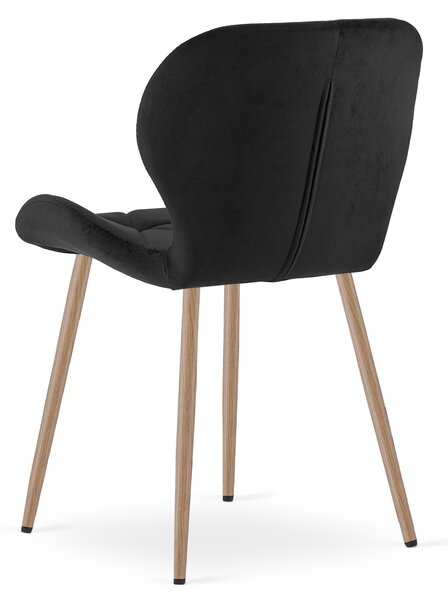 Blagovaonska stolica MANGO VELVET, crna