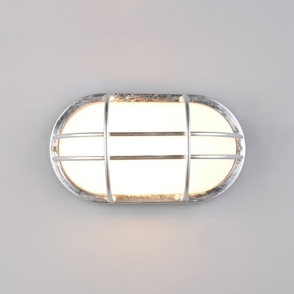Trio Lighting Tumen vanjska zidna svjetiljka, boje cinka, širine 26 cm, metalna, IP44, prigušiva, Metalik, Metal