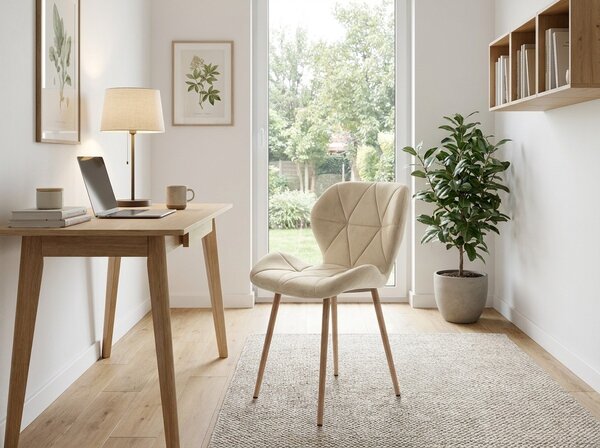 Blagovaonska stolica MANGO VELVET, svijetlo bež