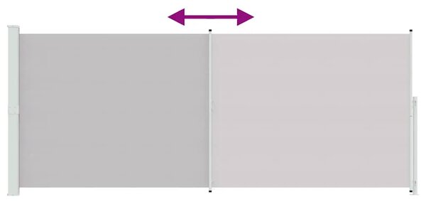 Uvlačiva bočna tenda za terasu 200 x 514 cm siva - Siva 200 x 500 cm