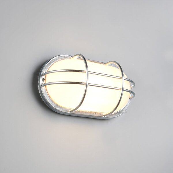 Trio Lighting Tumen vanjska zidna svjetiljka, boje cinka, širine 26 cm, metalna, IP44, prigušiva, Metalik, Metal