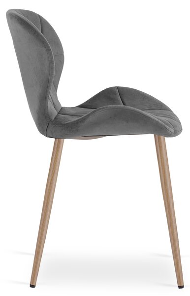 Blagovaonska stolica MANGO VELVET, tamno siva