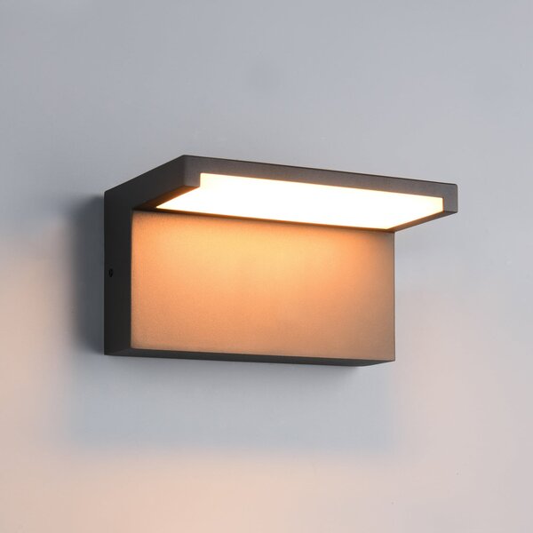 Trio Lighting Ravi LED vanjska zidna svjetiljka, antracit, širine 18 cm, metalna, IP65, Crno, Aluminij