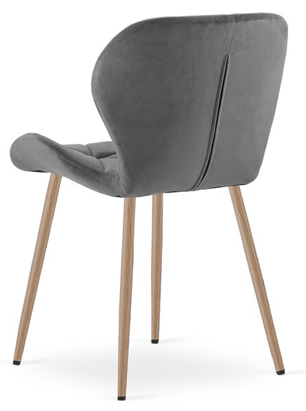 Blagovaonska stolica MANGO VELVET, tamno siva
