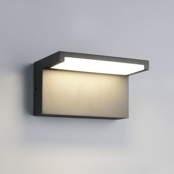 Trio Lighting Ravi LED vanjska zidna svjetiljka, antracit, širine 18 cm, metalna, IP65, Crno, Aluminij