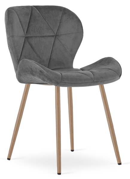 Blagovaonska stolica MANGO VELVET, tamno siva