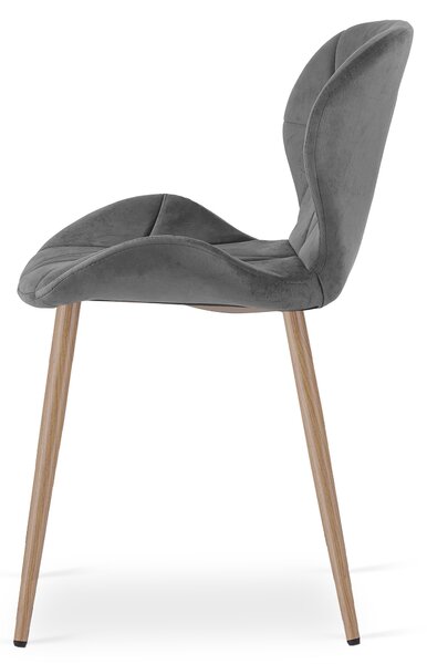 Blagovaonska stolica MANGO VELVET, tamno siva