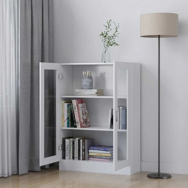 Vitrina bijela 82 5 x 30 5 x 115 cm konstruirano drvo - Bijela 115 cm