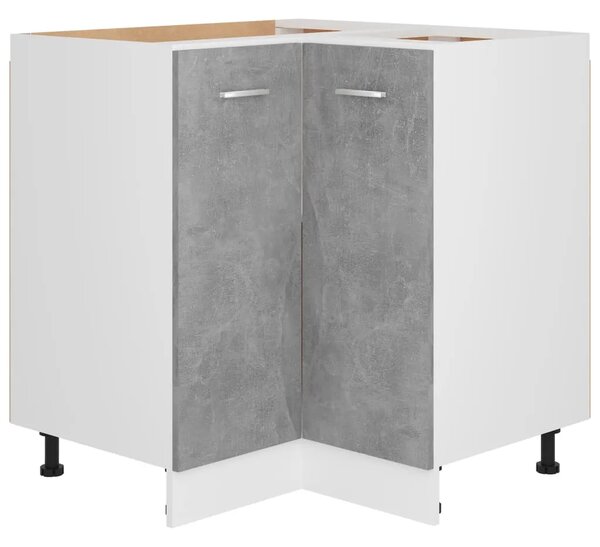 Kutni donji ormarić Lyon Betonsko sivi 75 5x75 5x81 5 cm Konstruirano drvo - Beton siva 1 x kutni donji ormarić (2 vrata) 75 5