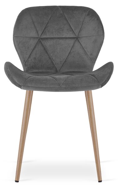 Blagovaonska stolica MANGO VELVET, tamno siva