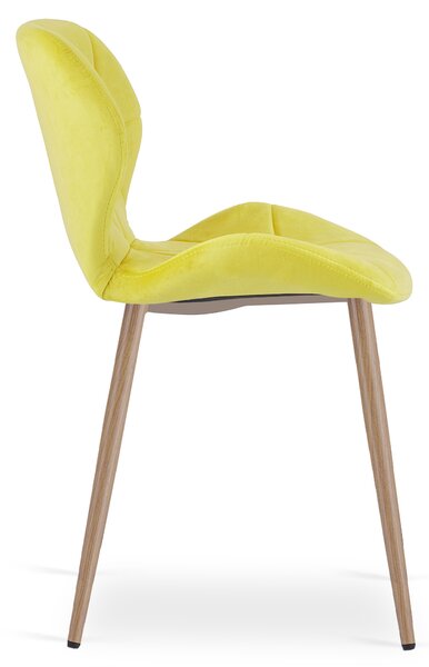 Blagovaonska stolica MANGO VELVET, žuta