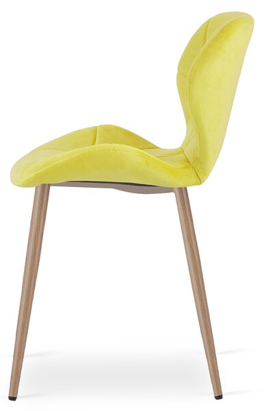 Blagovaonska stolica MANGO VELVET, žuta