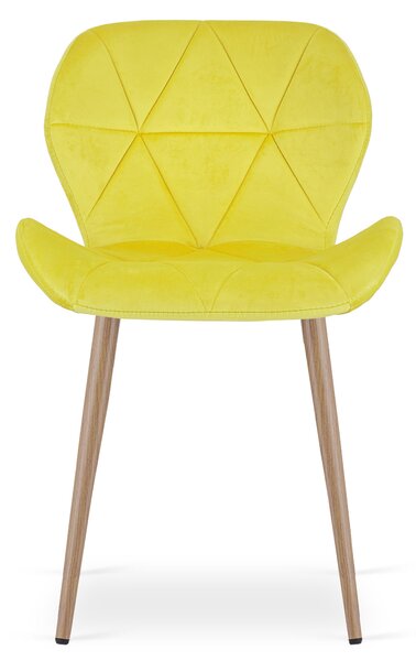 Blagovaonska stolica MANGO VELVET, žuta