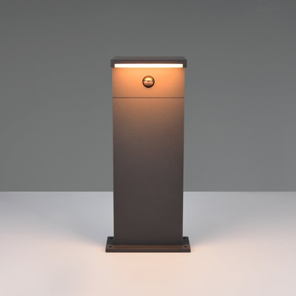 Trio Lighting Ravi LED svjetiljka na postolju, antracit, visina 50 cm, senzor, IP54, Crno, Aluminij