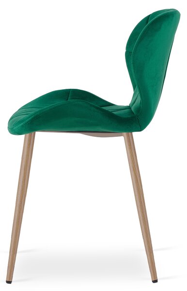 Blagovaonska stolica MANGO VELVET, zelena