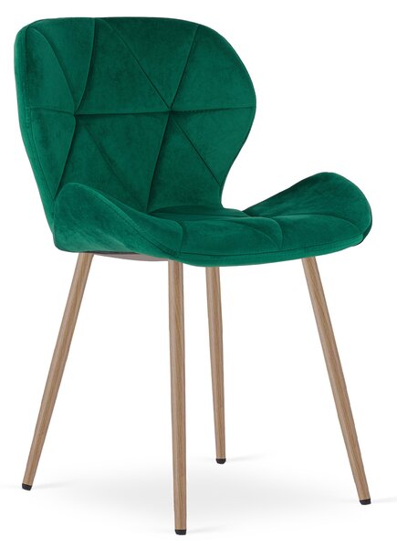 Blagovaonska stolica MANGO VELVET, zelena