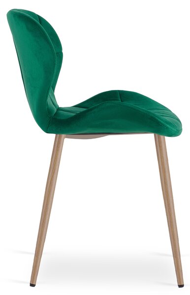 Blagovaonska stolica MANGO VELVET, zelena