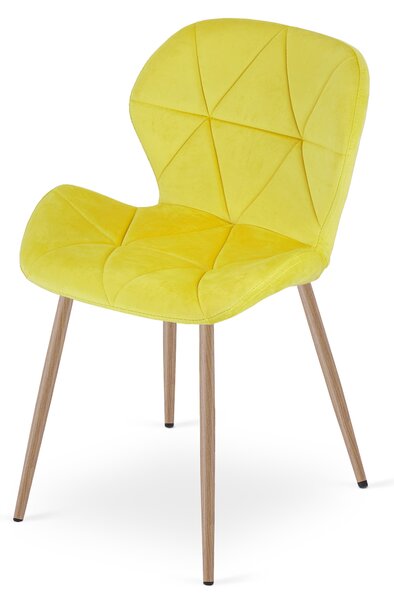 Blagovaonska stolica MANGO VELVET, žuta