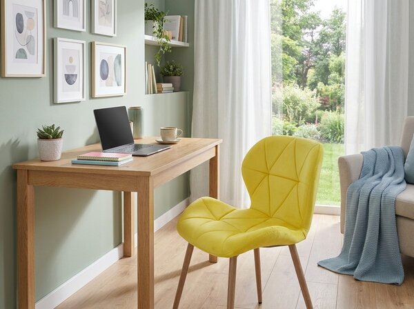 Blagovaonska stolica MANGO VELVET, žuta