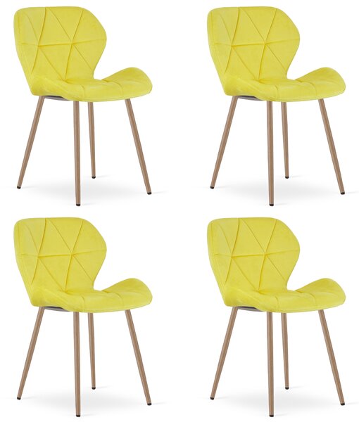 Blagovaonska stolica MANGO VELVET, žuta