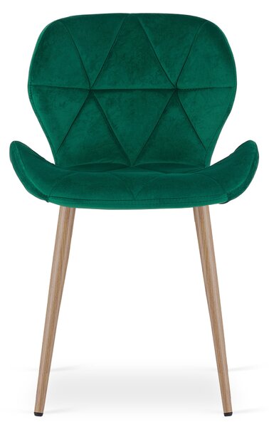 Blagovaonska stolica MANGO VELVET, zelena