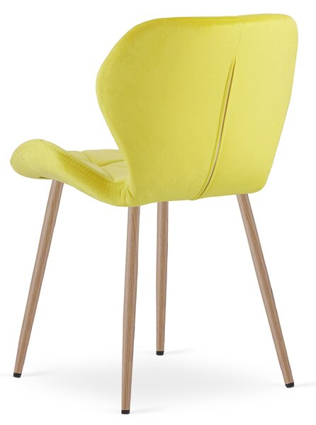 Blagovaonska stolica MANGO VELVET, žuta