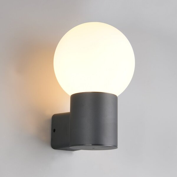 Trio Lighting Mures vanjska zidna lampa, antracit, visina 28 cm, metal, prigušiva, Crno, Aluminij