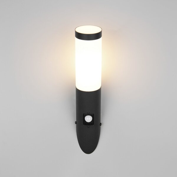 Trio Lighting Trioto vanjska zidna svjetiljka, mat crna, nehrđajući čelik 39 cm, senzor, Crno, Nehrđajući čelik