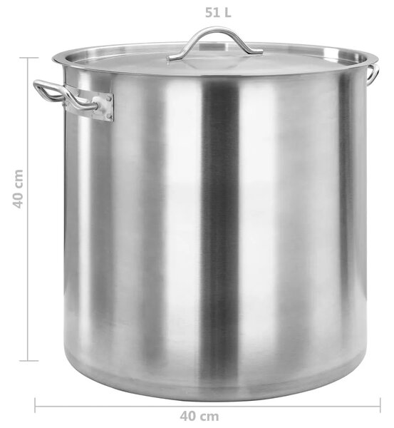 Kuhinjski lonac 50 L 40 x 40 cm od nehrđajućeg čelika - 40 x 40 cm (50 l)