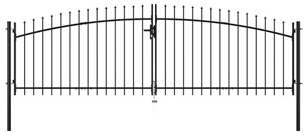 Vrata ograde WOERDEN 400 x 150 cm Čelik Siva Može se zaključati - 400 x 100 cm Crna