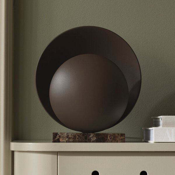 Globen Lighting ORBIT stolna lampa, smeđa, visina 32 cm, mramorno podnožje, Smeđa / hrđa, Dnevni boravak/blagovaonica, Metal