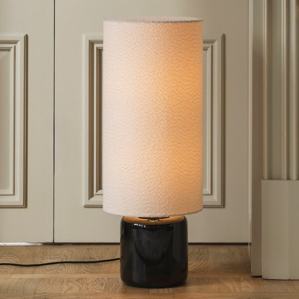 Globen Lighting Florian podna lampa, bijela/crna, visina 80 cm, Bijela, Dnevni boravak/blagovaonica, Tkanina / tekstil