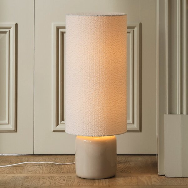 Globen Lighting Florian podna lampa, bijela/bež, visina 80 cm, Bijela, Dnevni boravak/blagovaonica, Tkanina / tekstil