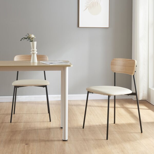 Set blagovaonskih stolica od 2 78x45x48 cm bež