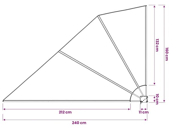 Sklopiva bočna tenda siva 160 x 240 cm - Siva