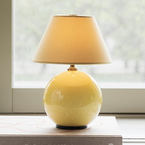 Globen Lighting Punjiva stolna lampa IRIS, žuta/žuta, visina 23 cm, prigušiva, Žuta, Dnevni boravak/blagovaonica, Tkanina / tekstil