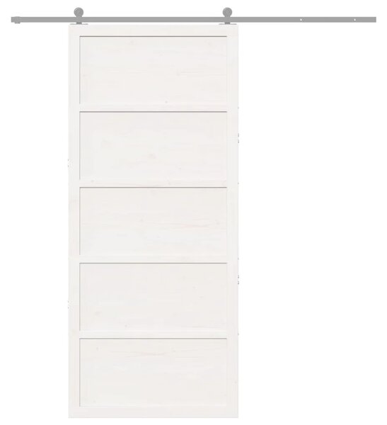 Vrata staje Bijela 80 x 2 5 x 208 cm Masivna borovina - Bijela 80 x 2 5 x 208 cm