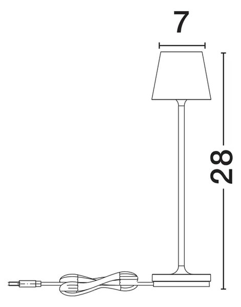 PETIT STOLNA LAMPA LED 2 Watt 3.7 Volt 101Lm 3000K IP54 CRNA NL9030715