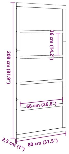 Vrata staje Bijela 80 x 2 5 x 208 cm Masivna borovina - Bijela 80 x 2 5 x 208 cm